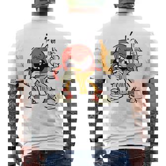 Table Tennis Bat With Beer Bottle Beer Plays Table Tennis Men's Back Print T-Shirt | Mazezy