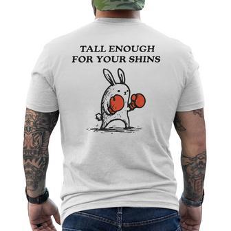 Tall Enough For Your Shins Bunny Boxing Rabbit Cartoon Men's T-shirt Back Print - Thegiftio UK