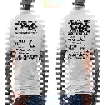 Texas Guide To Using Y'All Men's Back Print T-Shirt | Mazezy