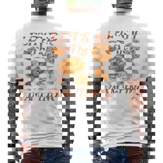 Thanksgiving Vibes Autumn Fall Turkey Let's Do The Yam Thing Men's Back Print T-Shirt | Mazezy