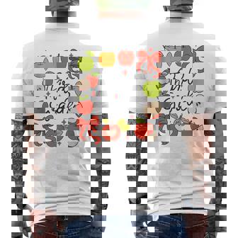 Third Grade Teacher Squad Apples Coquette Bow Back To School Tank Top Men's Back Print T-Shirt | Mazezy