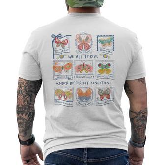 We All Thrive Under Different Conditions Autism Awareness Men's T-shirt Back Print - Thegiftio UK