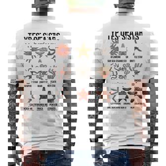 Tipos De Estrellas De Mar Tabla De Especies De Estrellas De Mar Ciencia Marina Camiseta Hombre Estampado Espalda - Regaloses