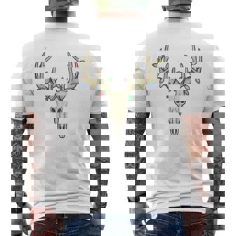 Toddler Elk Skull Buck Deer Hunting Christmas Pajama Teenage Men's Back Print T-Shirt | Mazezy