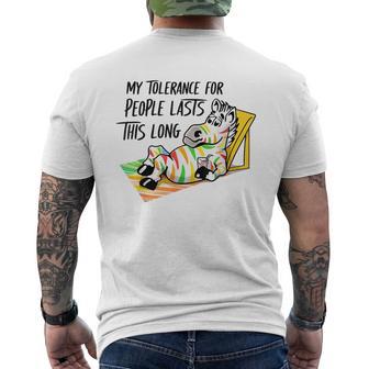 My Tolerance For People Lasts This Long Men's T-shirt Back Print - Monsterry