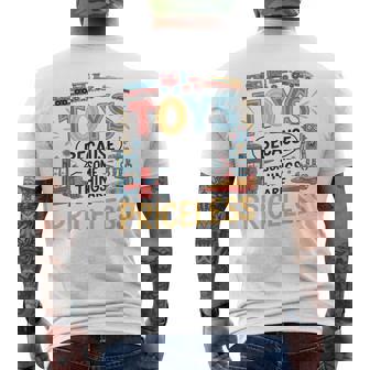 Toy Collector Action Figure Toy Enthusiast Toy Collecting Men's Back Print T-Shirt | Mazezy