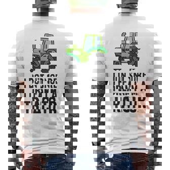 Tractor Pajama I Don't Snore I Dream A Tractor Men's Back Print T-Shirt | Mazezy