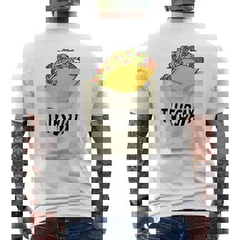 Trendy Taco Tuesday Pocket Food Humour メンズTシャツ バックプリント - Kawaiitshirt