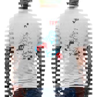 Try Jesus Not Me Shirt Boxing Jesus Shirts Boxer Premium Men's Back Print T-Shirt | Mazezy