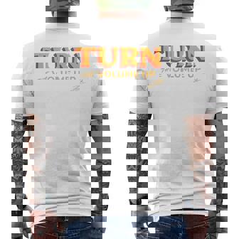 Turn The Volume Up Retro Music Quote Bold Type Men's Back Print T-Shirt | Mazezy