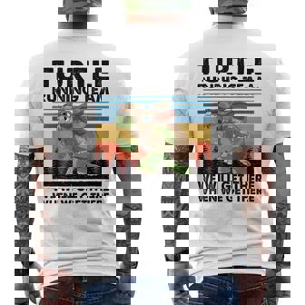 Turtle And Rabbit Running Team Running Marathon Day Men's T-shirt Back Print | Mazezy