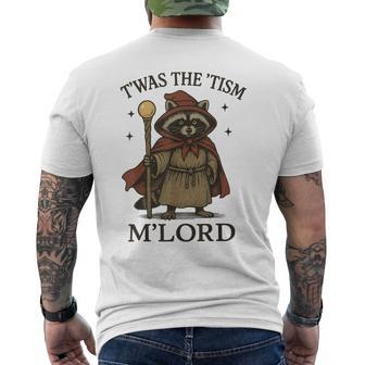 T'was The 'Tism M'lord Raccoon Men's T-shirt Back Print - Monsterry