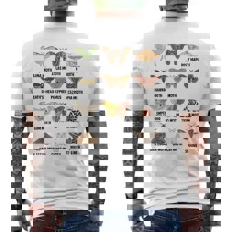 Types Of Moths Scientific Educational Insect Chart Tank Top Men's Back Print T-Shirt | Mazezy