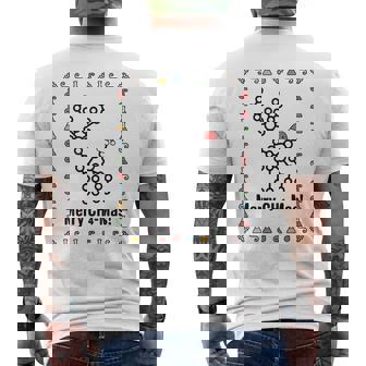 Ugly Sweater Science Christmas Chemistry Teacher Merry Ch4 Men's Back Print T-Shirt | Mazezy