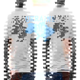 Ukraine Shirt Zelensky Ukrainian Tryzub Patriotic Heritage Men's Back Print T-Shirt | Mazezy