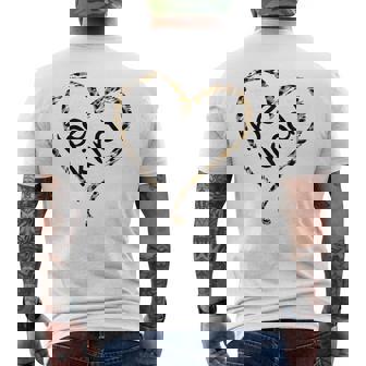 Unity Day Orange Leopard Heart Be Kind Men's Back Print T-Shirt | Mazezy