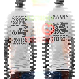 Vegetarian From My Head Tomatoes Veggie Tomato Vegan Men's Back Print T-Shirt | Mazezy