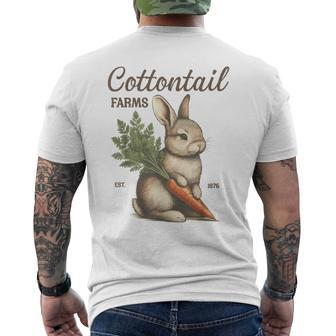 Vintage Bunny With Carrot Cottontail Farms Spring Men's T-shirt Back Print - Monsterry