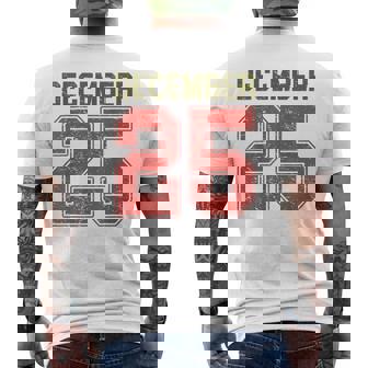 Vintage December 25 Retro Christmas Distressed Holiday Men's T-shirt Back Print - Monsterry