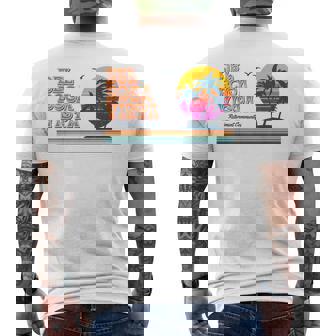 Vintage Del Boca Vista S Sunset Palm Trees Men's T-shirt Back Print - Thegiftio