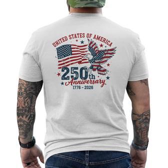 Vintage Faith Freedom 250 Years 1776-2026 Independence Usa Men's T-shirt Back Print - Monsterry