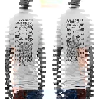 Vintage Ho Chi Minh City Skyline Vietnam Travel Art Men's Back Print T-Shirt | Mazezy