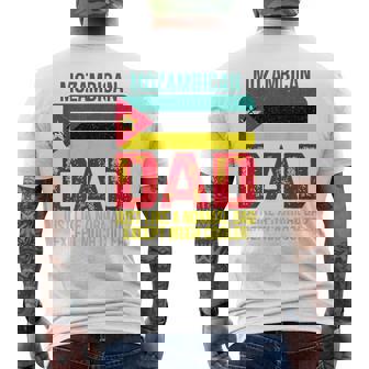 Vintage Mozambican Dad Mozambique Flag For Father's Day Men's Back Print T-Shirt | Mazezy