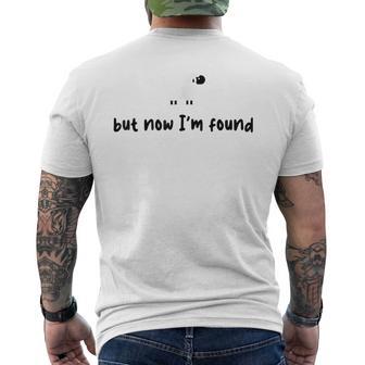 Vintage Retro Sheep But Now I'm Found Saying Quote Men's T-shirt Back Print - Thegiftio UK