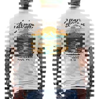 Vintage Yellowstone National Park Adventure Men's Back Print T-Shirt | Mazezy