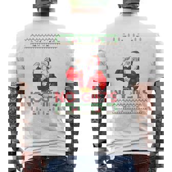 Weightlifting Workout Gym Santa Christmas Ugly Sweater Xmas Tri-Blend Men's T-shirt Back Print - Monsterry