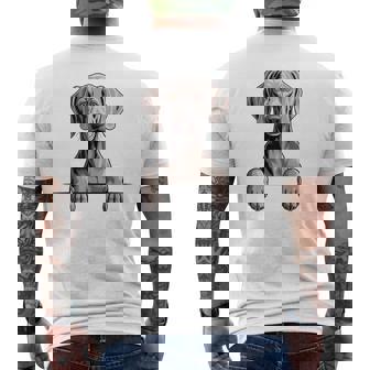 Weimaraner 面白い 覗き見ポケット 子犬 犬好き メンズTシャツ バックプリント - Kawaiitshirt