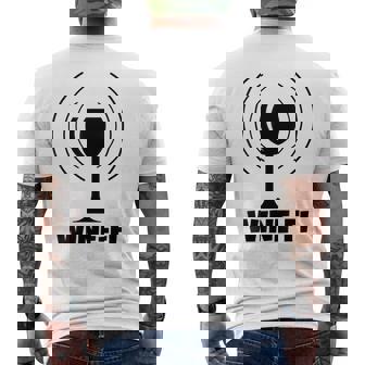 Wine-Fi WiFi Waves Wireless Local Wine Tasting Networking Men's Back Print T-Shirt | Mazezy