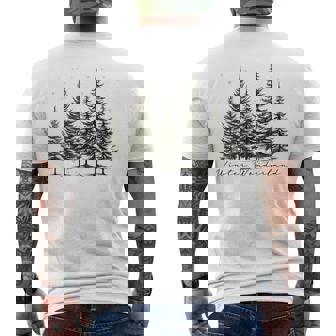 Winter Wonderland Pine Tree Nature Lover Hiking Camping Tank Top Men's Back Print T-Shirt | Mazezy