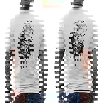 Wolf Howling At The Moon Nature Wildlife Wolves Lovers Men's Back Print T-Shirt | Mazezy