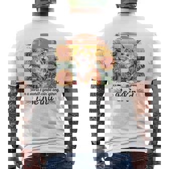 In World Where You Can Be Anything Be Kind Cat Sunflower Bee Men's Back Print T-Shirt | Mazezy