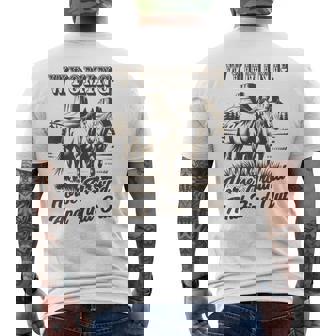 Wyoming Horse Around And Find Out Western Men's Back Print T-Shirt | Mazezy