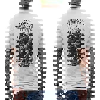 Wyoming Idaho Montana Classic Yellowstone National Park Men's Back Print T-Shirt | Mazezy