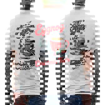 Xmas Eggnog And Christmas Train Garden For Railfans Men's Back Print T-Shirt | Mazezy