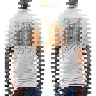 Yazd Iran Traveling Trip Brushstroke Souvenir Vacation Men's Back Print T-Shirt | Mazezy