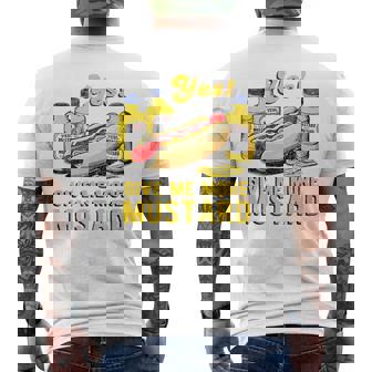 Yes Give Me More Mustard Sauce Lover Hotdog Vintage Premium Men's Back Print T-Shirt | Mazezy