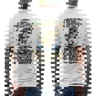 Youth Fishing Camo Bass Fish Boys Id Rather Be Fishing Men's T-shirt Back Print - Monsterry