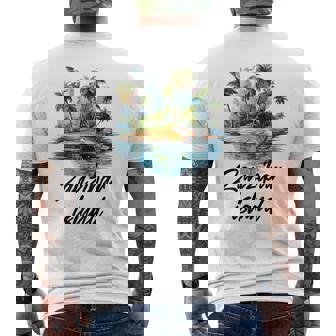 Zanzibar Tanzania Palm Treeun Islandacanza Al Mare T-shirt da uomo con stampa posteriore - Novitaregali