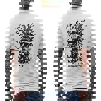 Zero Clucks Given Chicken Cool Rooster Sunglasses Men's Back Print T-Shirt | Mazezy