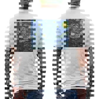 【バックプリント・背中側】ゴッホ／星月夜【世界の名画】高精細画質 フィンセント・ファン・ゴッホ 美術館アート メンズTシャツ バックプリント - Kawaiitshirt