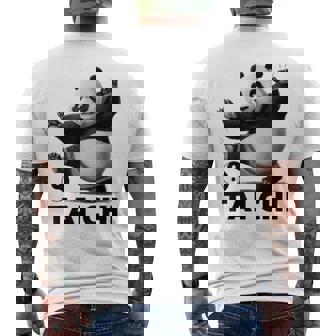 おもしろパンダ 動物 太極拳 格闘技 陰陽バランス メンズTシャツ バックプリント - Kawaiitshirt