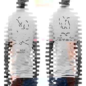 かわいいバニーフェイス イースターバッグ ピンク ハート イースター メンズTシャツ バックプリント - Kawaiitshirt