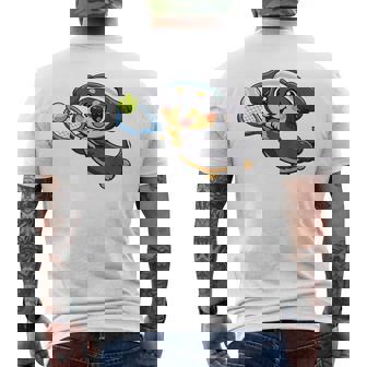 かわいい犬のテニス漫画アート メンズTシャツ バックプリント - Kawaiitshirt