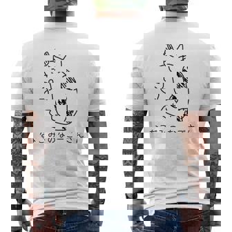 なごみのなーごさん 黒版 メンズTシャツ バックプリント - Kawaiitshirt