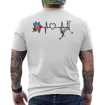アゼルバイジャン日本ハートビート アゼルバイジャン 日本国旗 メンズTシャツ バックプリント - Kawaiitshirt