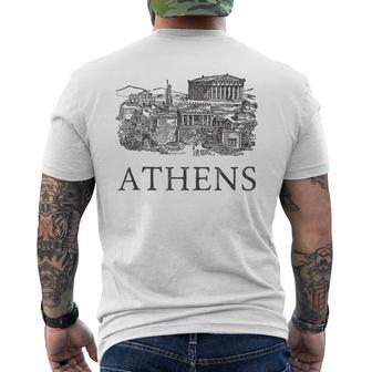 アテネギリシャ-ギリシャのお土産-アテネ メンズTシャツ バックプリント - Kawaiitshirt